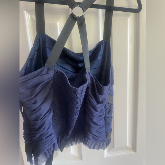 Anthropologie Navy Ruched Top - Picture 5 of 6